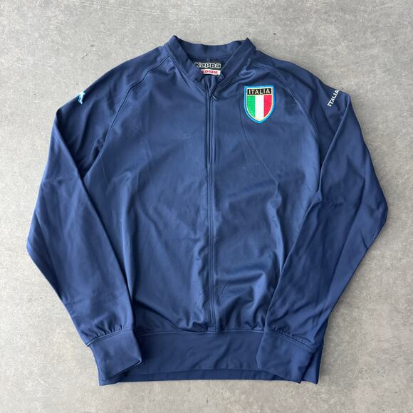 Vintage Y2K Navy Italy Olympics Golf Team Kappa Zip Up Jacket Mens Medium - Picture 1 of 5